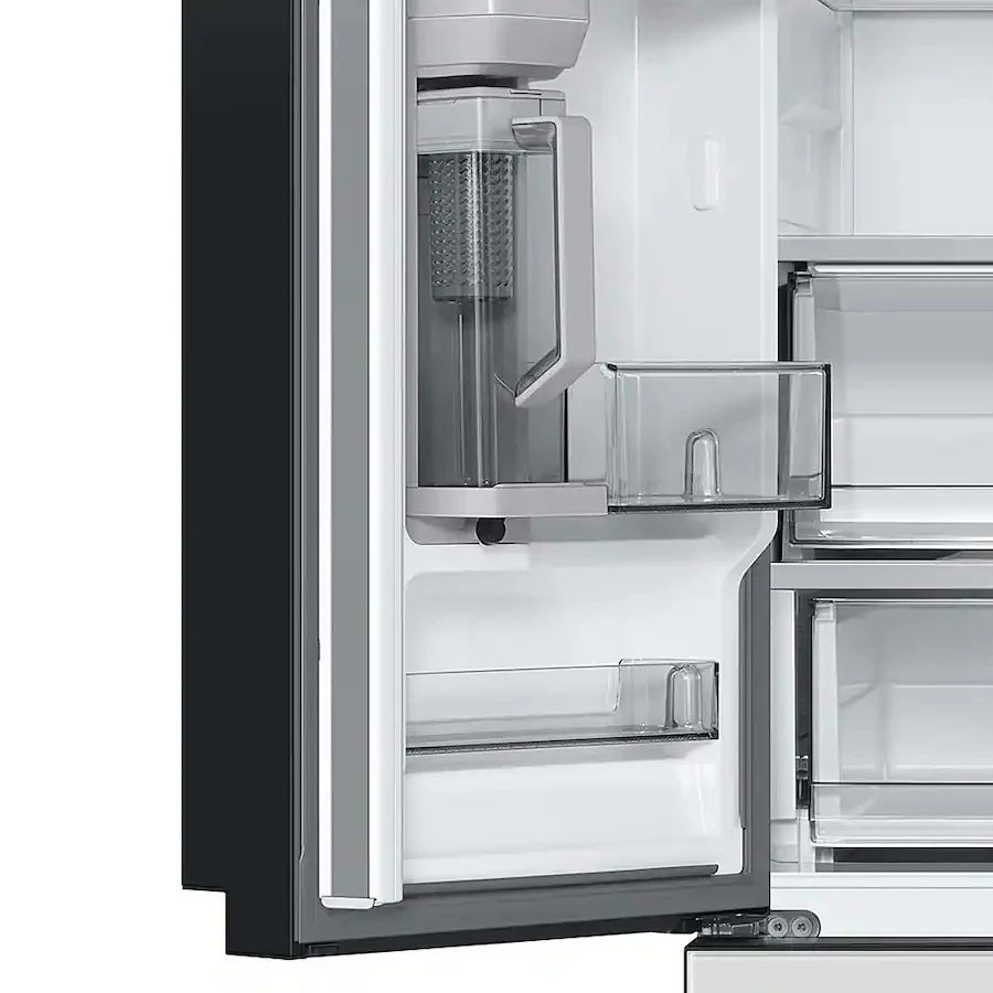 Samsung - BESPOKE 30 cu. ft. French Door Smart Refrigerator with AutoFill Water Pitcher (RF30BB620012) - White Glass - Image 4