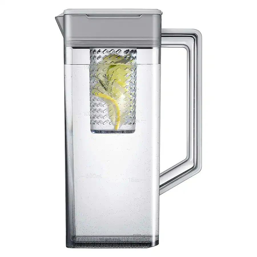 Samsung - BESPOKE 30 cu. ft. French Door Smart Refrigerator with AutoFill Water Pitcher (RF30BB620012) - White Glass - Image 9