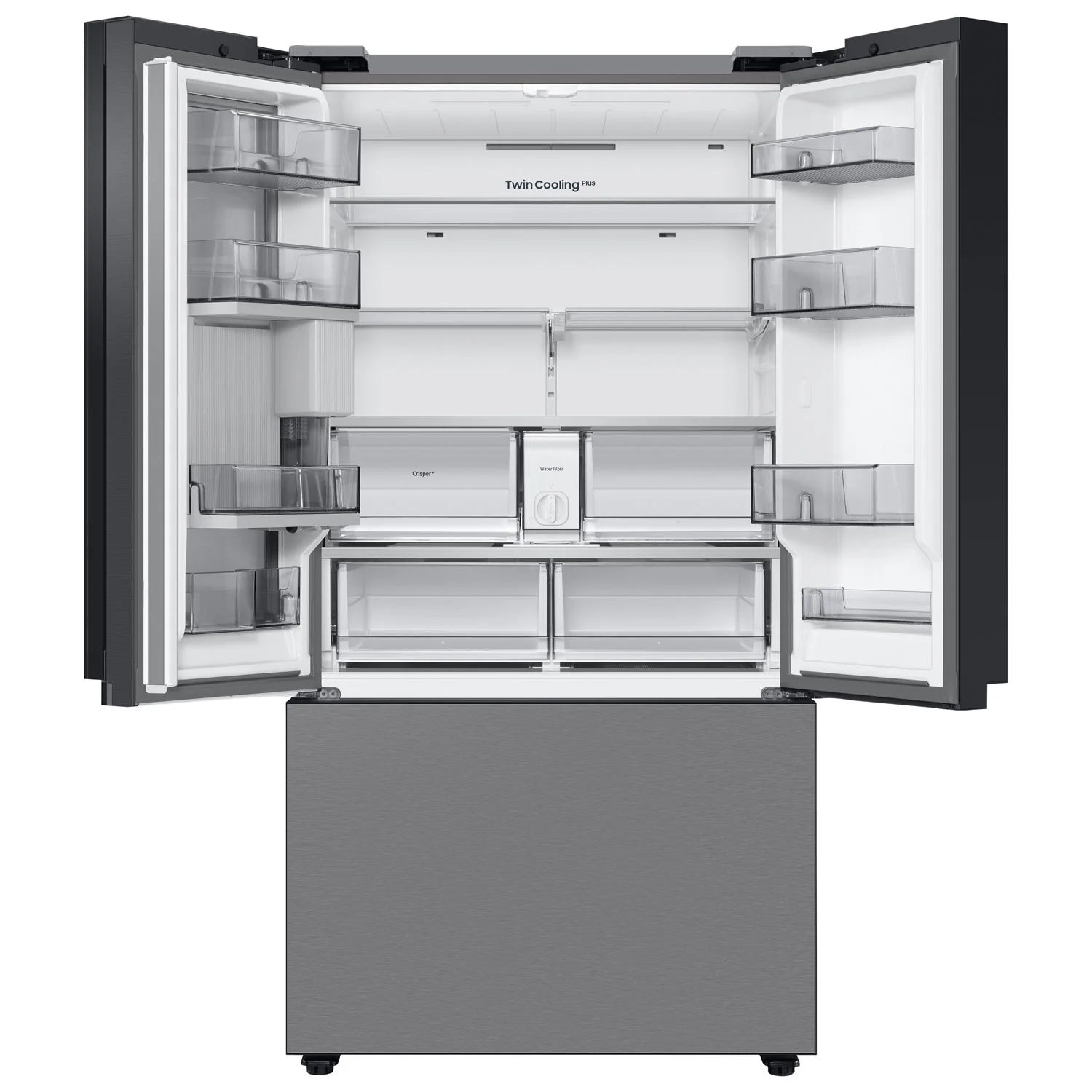 Samsung BESPOKE 36" 30.1 Cu. Ft. 3-Door French Door Refrigerator with Water Dispenser (RF30BB6600QL) - Stainless - Image 2