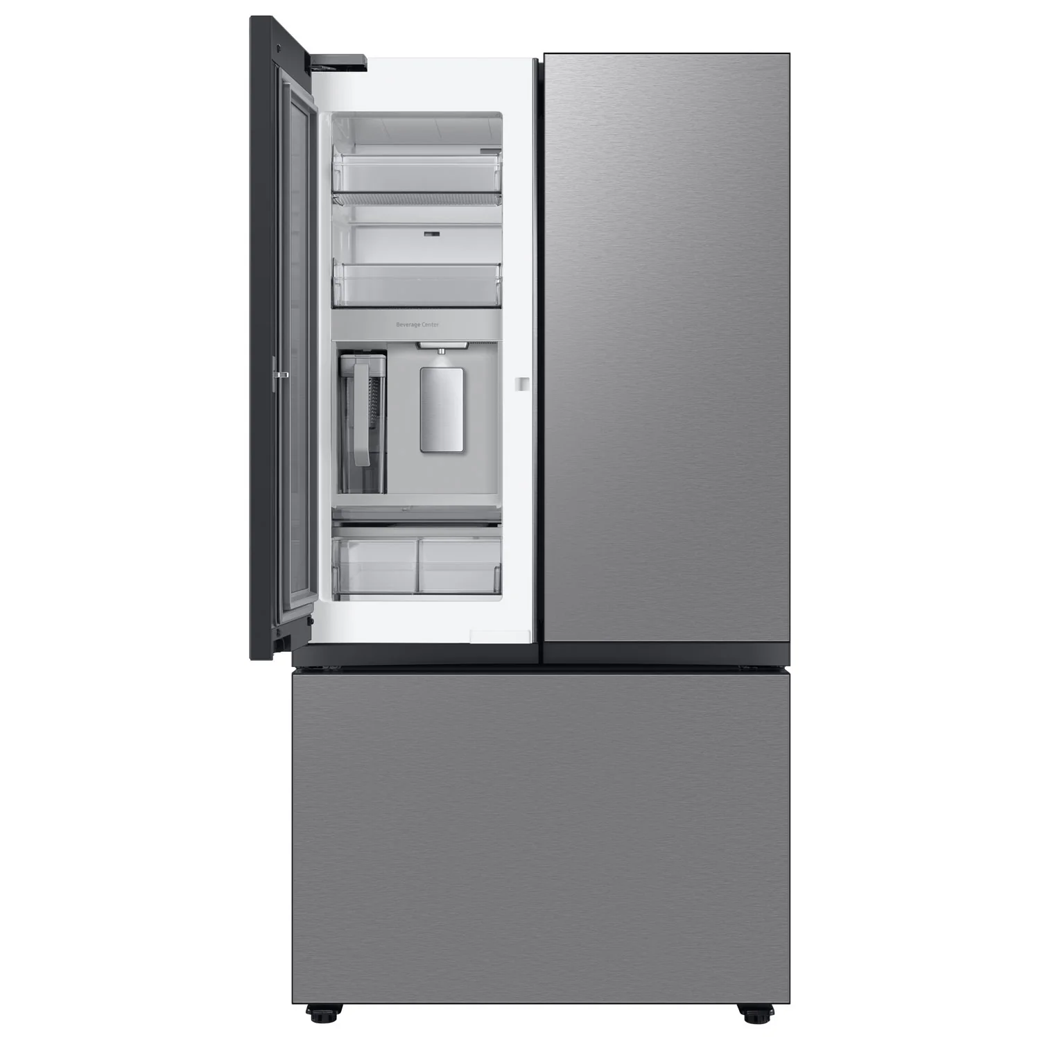 Samsung BESPOKE 36" 30.1 Cu. Ft. 3-Door French Door Refrigerator with Water Dispenser (RF30BB6600QL) - Stainless - Image 4