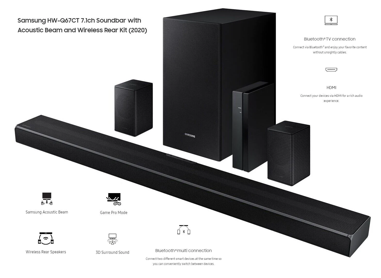 Samsung HW-Q67CT 7.1ch Soundbar with Acoustic Beam - Image 3