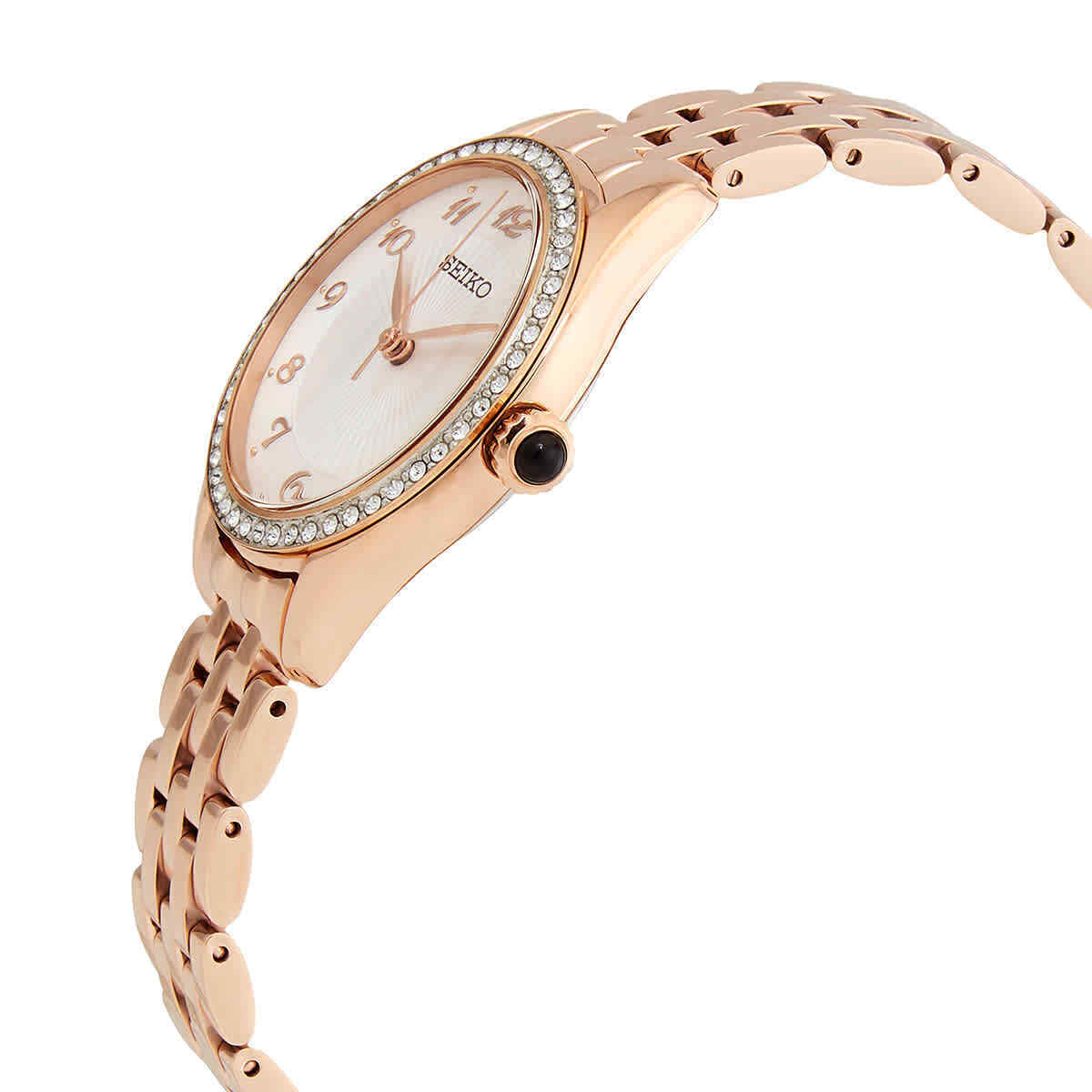 Seiko with Swarovski® Crystals Quartz White Dial Ladies Watch SUR396 - Image 5