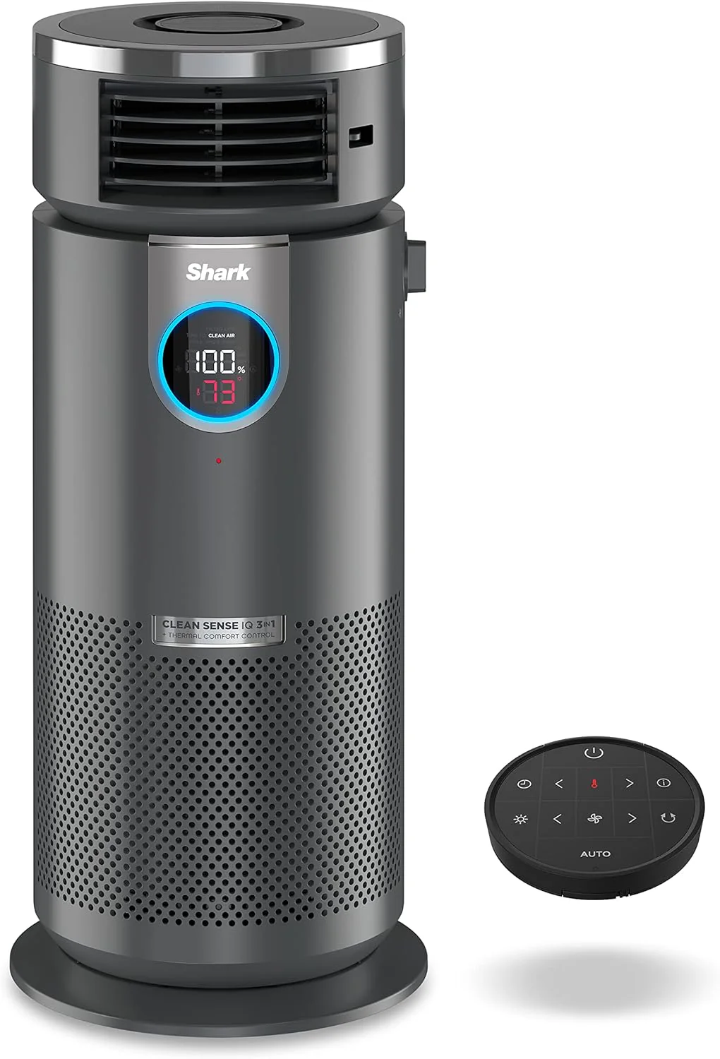 Shark HC452 3-in-1 Air Purifier, Heater & Fan with NanoSeal HEPA, Cleansense IQ, Odor Lock, for 500 Sq. Ft, Captures 99.98% of Particles, Dust, Allergens & Smoke, 0.1–0.2 Microns, Grey