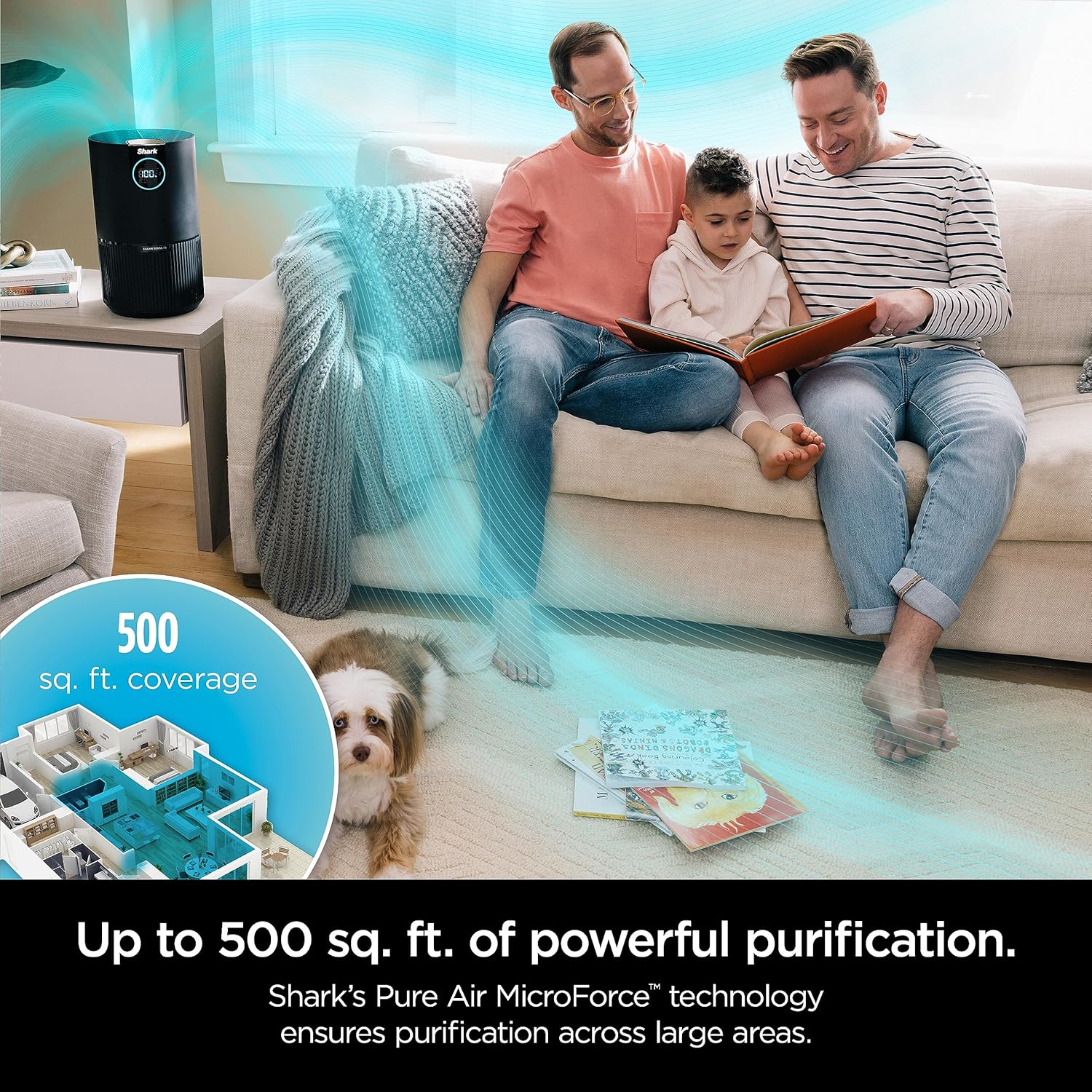 Shark HP100 Air Purifier with Nanoseal HEPA Filter & Odour Lock, Cleansense IQ, Cleans up to 500 Sq. Ft, Captures 99.98% of Particles, Pet Dander, Fur, Allergens & Odour - Image 10