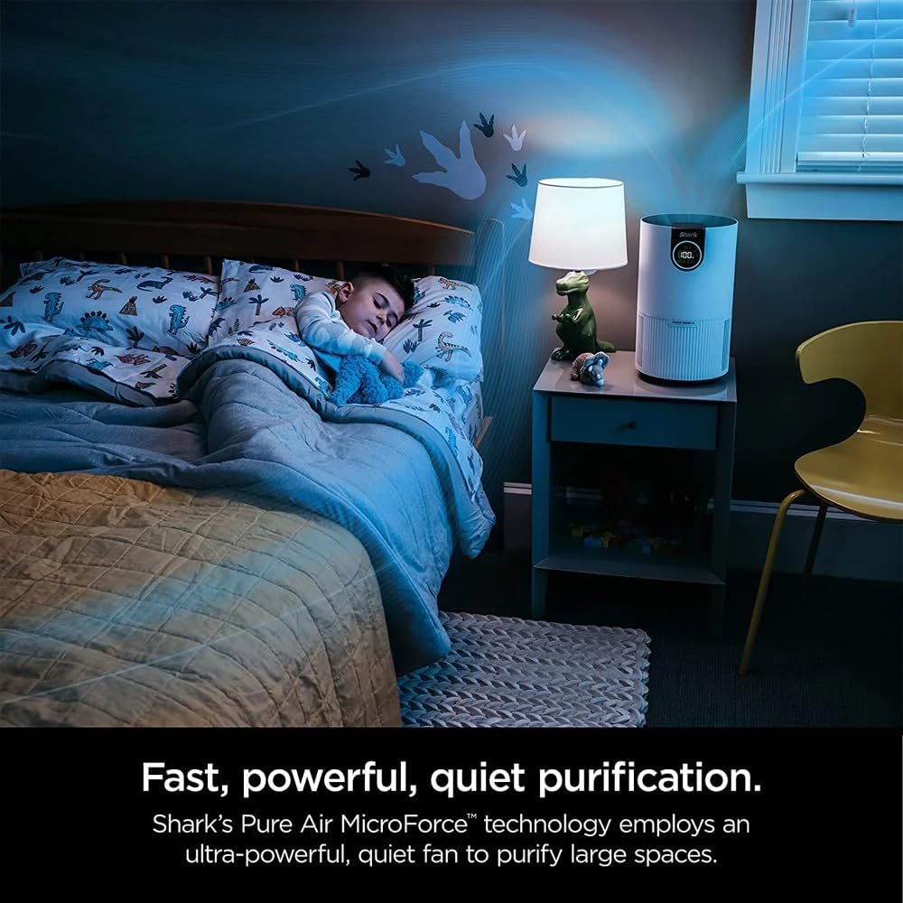 Shark HP102 Air Purifier with Nanoseal HEPA, Cleansense IQ, Odor Lock, Cleans up to 500 Sq. Ft, White - Image 2