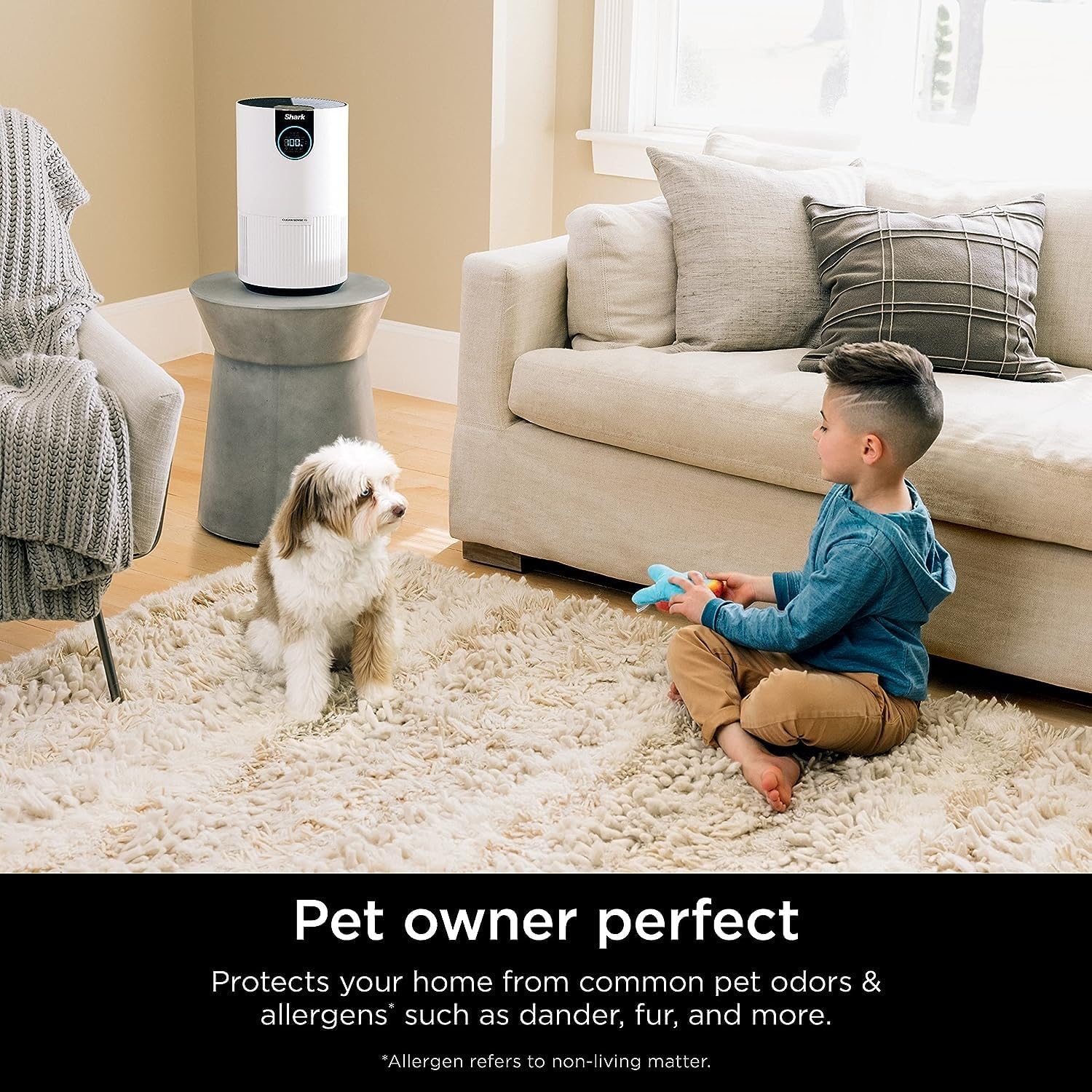 Shark HP102 Air Purifier with Nanoseal HEPA, Cleansense IQ, Odor Lock, Cleans up to 500 Sq. Ft, White - Image 7