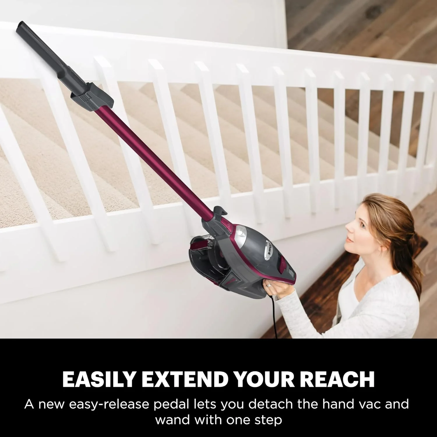 Shark HV371 Rocket Pro DLX Corded Stick, Removable Hand Vacuum, Advanced Swivel Steering, XL Cup, Crevice Tool, Upholstery Tool & Anti-Allergen Dust Brush BLACK - Image 10