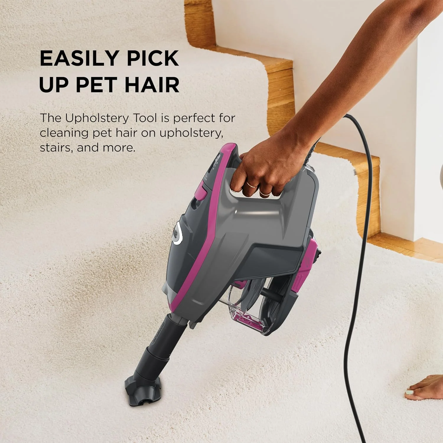 Shark HV371 Rocket Pro DLX Corded Stick, Removable Hand Vacuum, Advanced Swivel Steering, XL Cup, Crevice Tool, Upholstery Tool & Anti-Allergen Dust Brush BLACK - Image 6