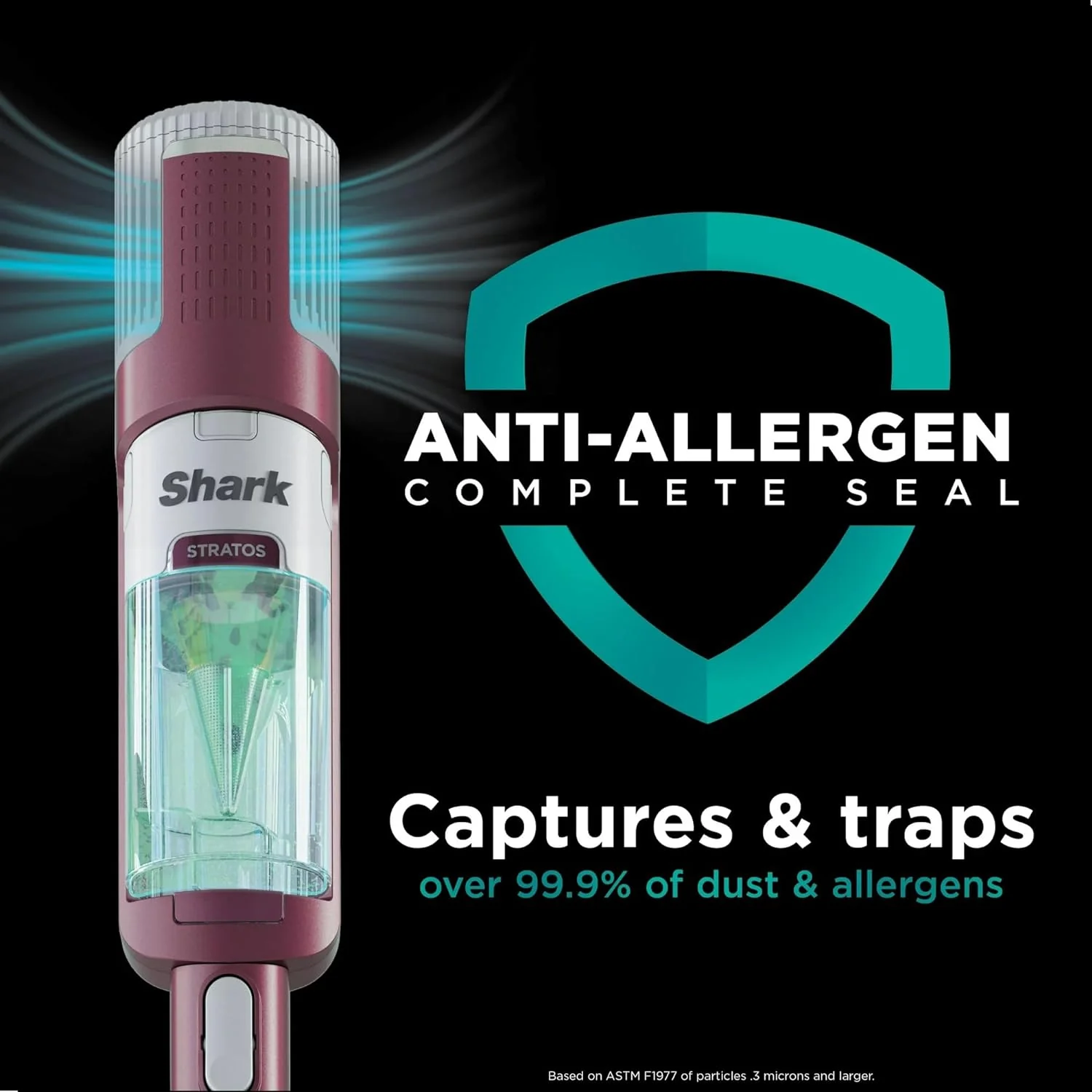 Shark HZ3000 Stratos Ultralight Corded Stick Vacuum with DuoClean PowerFins HairPro, Self-Cleaning Brushroll, & Odor Neutralizer Technology, Red Plum - Image 3