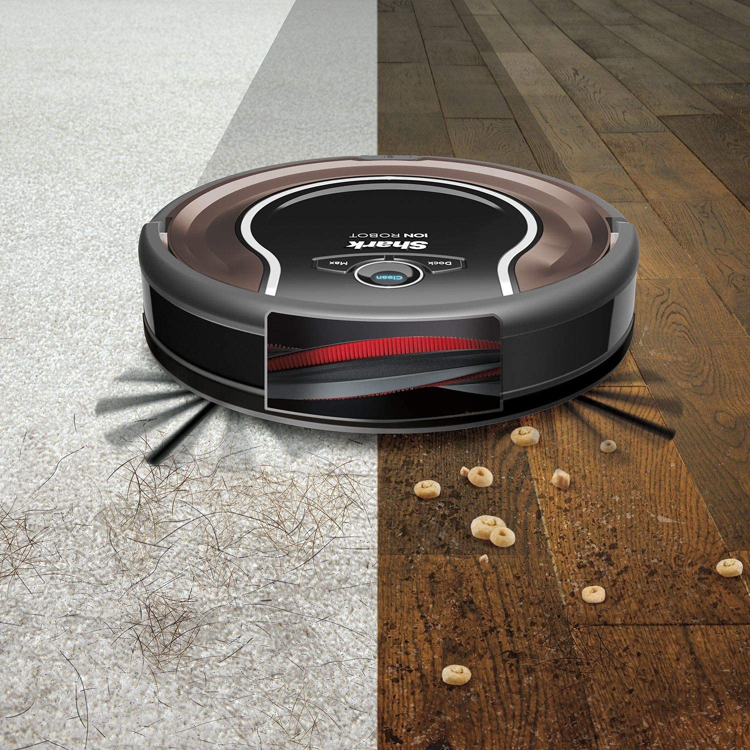 Shark ION Intelligent Smart Sensor Navigation Robot Vacuum Cleaner for Home, Brown (RV725N) - Image 3