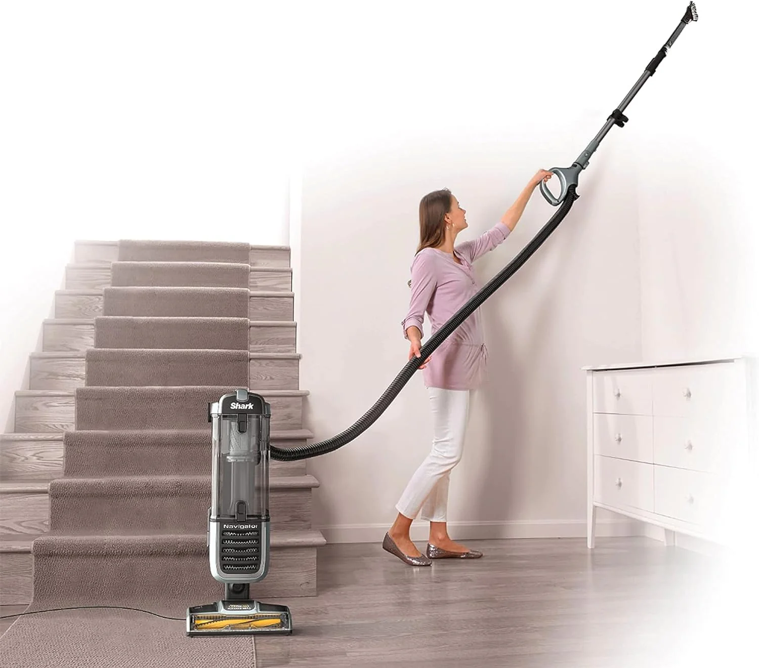 Shark Navigator Zero-M Self-Cleaning Brushroll Pet Pro (ZU62) Upright Vacuum, Pewter Grey Metallic - Image 2