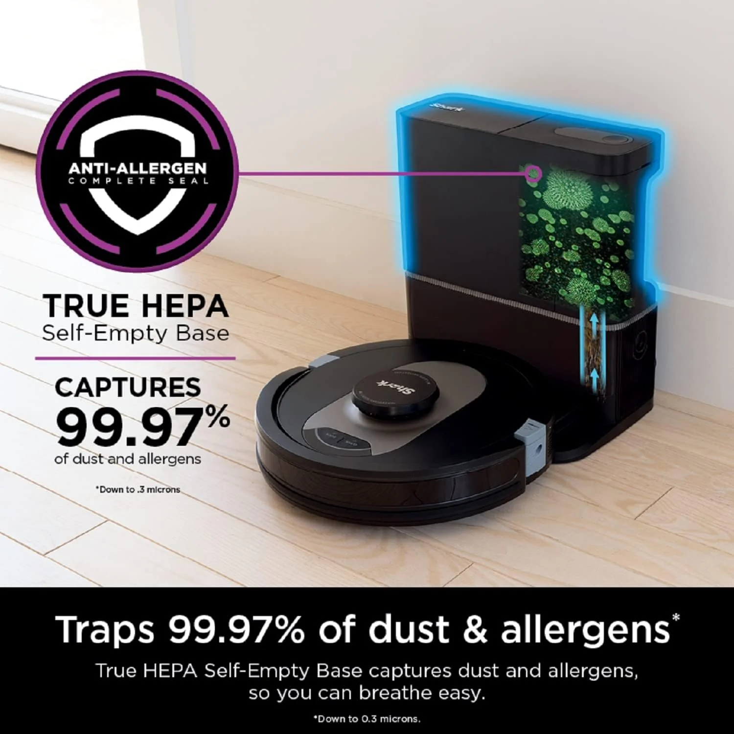 Shark RV2502AE AI Ultra Robot Vacuum with XL HEPA Self-Empty Base, Bagless, 60-Day Capacity, LIDAR Navigation, Smart Home Mapping, UltraClean, Perfect for Pet Hair, Compatible with Alexa, Black - Image 4