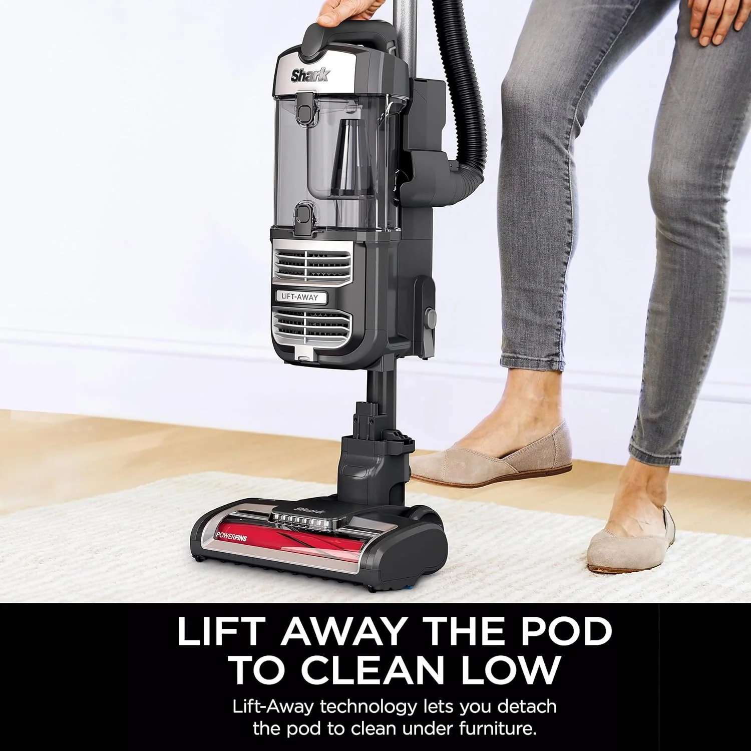 Shark UV730 Navigator Lift-Away Upright Vacuum, PowerFins HairPro Self-Cleaning Brushroll, HEPA Filter with Anti-Allergen Technology, LED Headlights, Swivel Steering - Image 3