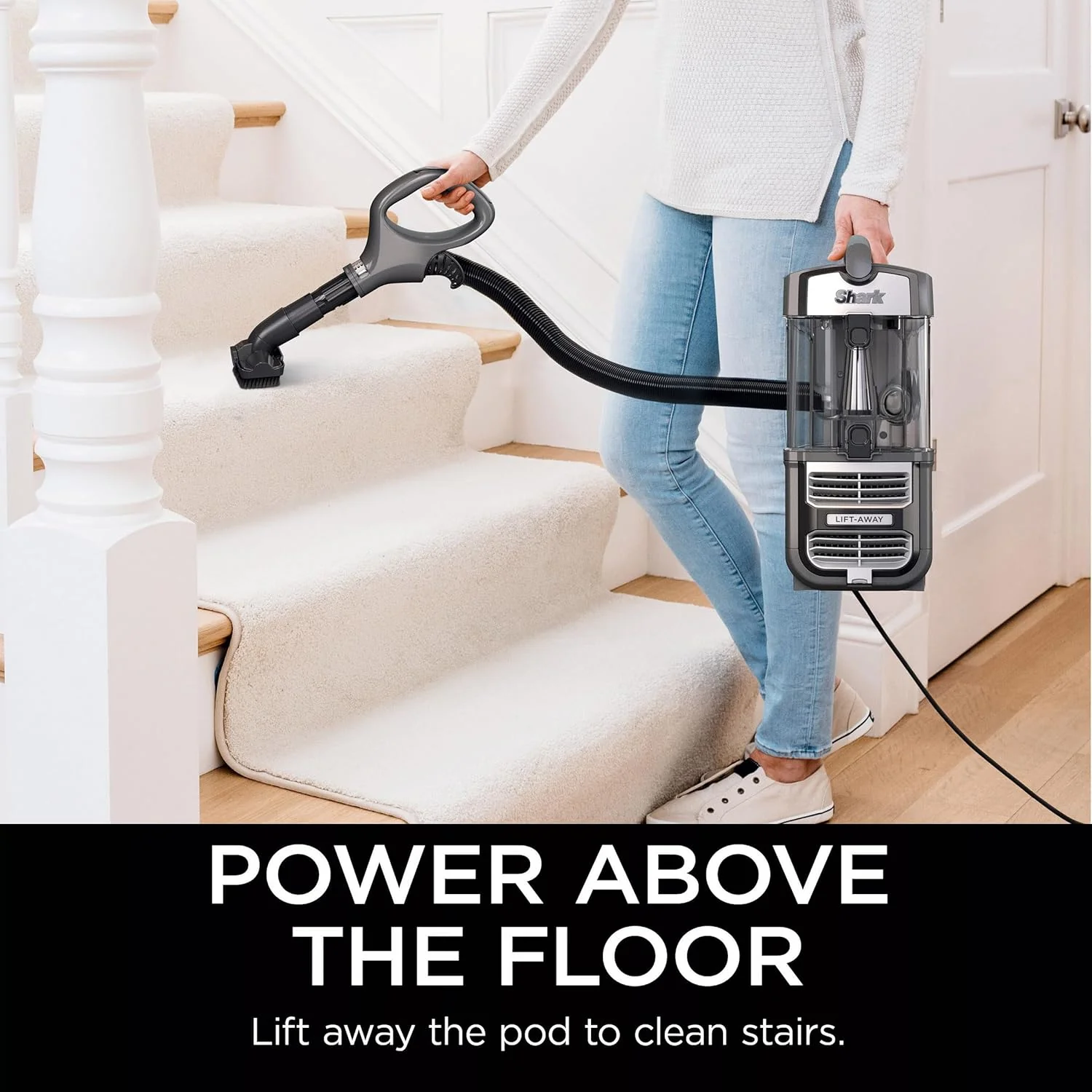 Shark UV730 Navigator Lift-Away Upright Vacuum, PowerFins HairPro Self-Cleaning Brushroll, HEPA Filter with Anti-Allergen Technology, LED Headlights, Swivel Steering - Image 4