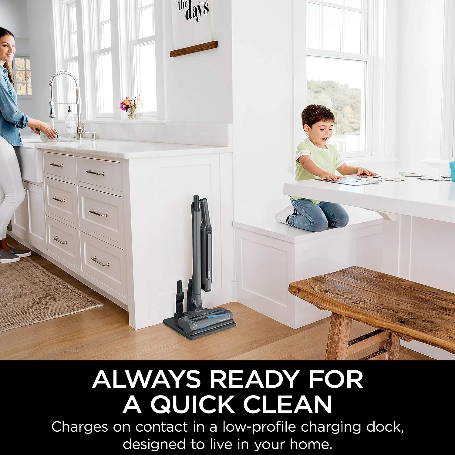 Shark WANDVAC System WS632 Ultra-Lightweight Powerful Cordless Stick Vacuum with Charging Dock, Grey - Image 2