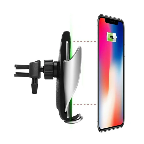 Smart Sensor Auto Open / Lock Phone Holder Qi Wireless Charger Car Holder - Image 2