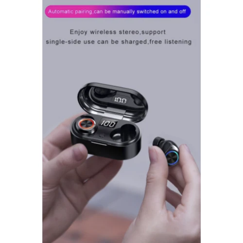 TW80 Air True-Wireless Earphones, Bluetooth, Stereo HiFi Sound, Touch Control, and Secure Fit - Black - Image 7