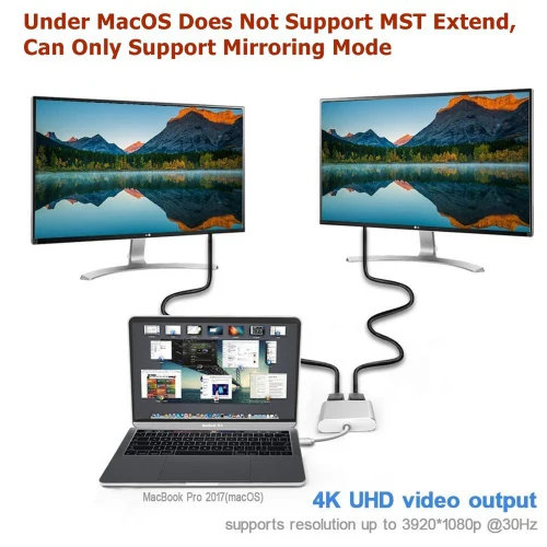 USB-C USB 3.1 Type C To Dual HDMI Converter Adapter Cable Mirror Extend Monitor - Image 6