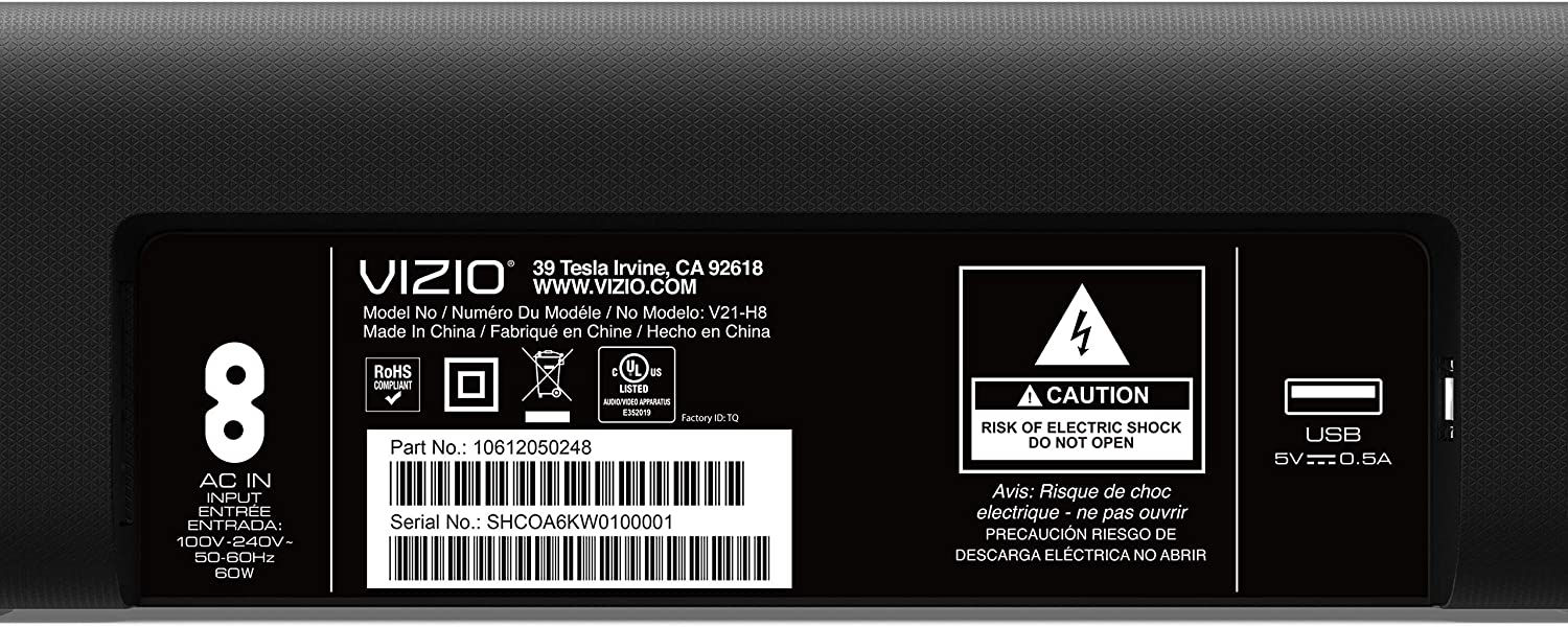 VIZIO V-Series V21-H8R 2.1 Home Theater Sound Bar - Image 4